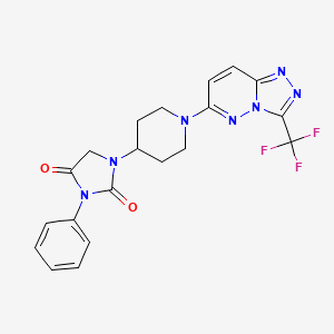 B6458107 3-phenyl-1-{1-[3-(trifluoromethyl)-[1,2,4]triazolo[4,3-b]pyridazin-6-yl]piperidin-4-yl}imidazolidine-2,4-dione CAS No. 2549050-44-2