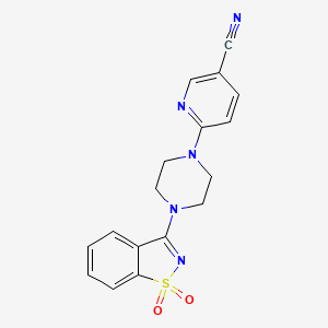 6-[4-(1,1-dioxo-1lambda6,2-benzothiazol-3-yl)piperazin-1-yl]pyridine-3-carbonitrile