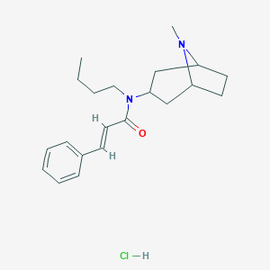 molecular formula C21H31ClN2O B064583 (E)-N-Butyl-N-(8-methyl-8-azabicyclo[3.2.1]octan-3-yl)-3-phenylprop-2-enamide;hydrochloride CAS No. 171261-31-7
