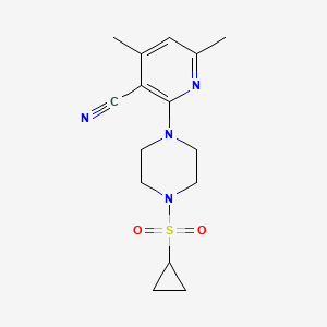 2-[4-(cyclopropanesulfonyl)piperazin-1-yl]-4,6-dimethylpyridine-3-carbonitrile