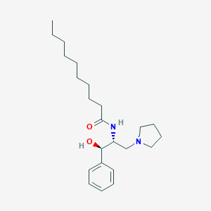 molecular formula C23H38N2O2 B064592 Decanamide, N-[(1R,2R)-2-hydroxy-2-phenyl-1-(1-pyrrolidinylmethyl)ethyl]- CAS No. 193545-89-0