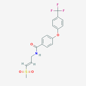 molecular formula C18H16F3NO4S B6459269 N-[(2E)-3-methanesulfonylprop-2-en-1-yl]-4-[4-(trifluoromethyl)phenoxy]benzamide CAS No. 2549133-27-7