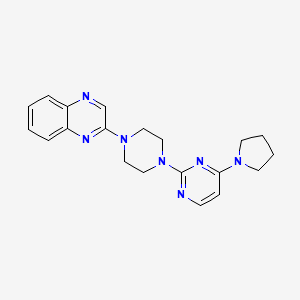 molecular formula C20H23N7 B6459327 2-{4-[4-(pyrrolidin-1-yl)pyrimidin-2-yl]piperazin-1-yl}quinoxaline CAS No. 2548990-09-4