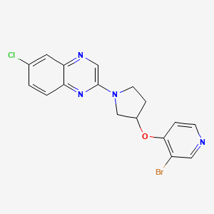 molecular formula C17H14BrClN4O B6459504 2-{3-[(3-bromopyridin-4-yl)oxy]pyrrolidin-1-yl}-6-chloroquinoxaline CAS No. 2549001-47-8