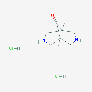 molecular formula C9H18Cl2N2O B064598 1,5-Dimethyl-3,7-diazabicyclo[3.3.1]nonan-9-one dihydrochloride CAS No. 172882-04-1