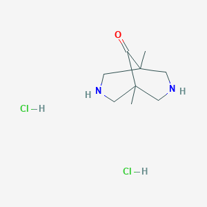 molecular formula C9H18Cl2N2O B064598 1,5-Dimethyl-3,7-diazabicyclo(3.3.1)nonan-9-one dihydrochloride CAS No. 172882-04-1
