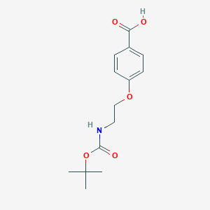 molecular formula C14H19NO5 B064600 4-(2-((tert-Butoxycarbonyl)amino)ethoxy)benzoic acid CAS No. 168892-66-8