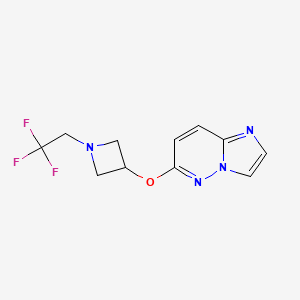 B6460039 3-{imidazo[1,2-b]pyridazin-6-yloxy}-1-(2,2,2-trifluoroethyl)azetidine CAS No. 2549050-78-2