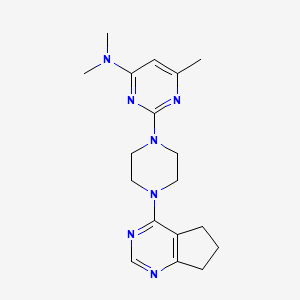 B6460118 2-(4-{5H,6H,7H-cyclopenta[d]pyrimidin-4-yl}piperazin-1-yl)-N,N,6-trimethylpyrimidin-4-amine CAS No. 2549051-85-4