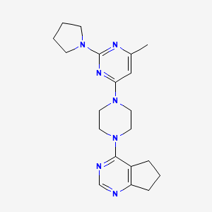4-(4-{5H,6H,7H-cyclopenta[d]pyrimidin-4-yl}piperazin-1-yl)-6-methyl-2-(pyrrolidin-1-yl)pyrimidine