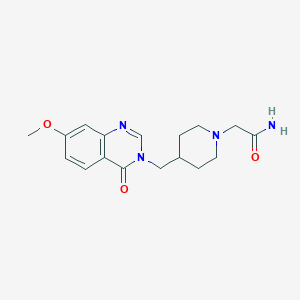 2-{4-[(7-methoxy-4-oxo-3,4-dihydroquinazolin-3-yl)methyl]piperidin-1-yl}acetamide