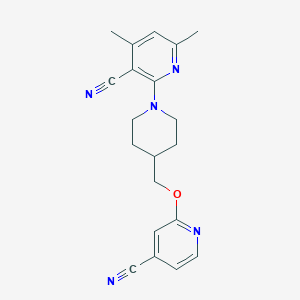 2-(4-{[(4-cyanopyridin-2-yl)oxy]methyl}piperidin-1-yl)-4,6-dimethylpyridine-3-carbonitrile