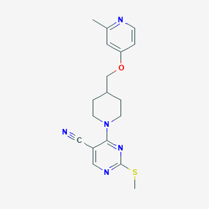 4-(4-{[(2-methylpyridin-4-yl)oxy]methyl}piperidin-1-yl)-2-(methylsulfanyl)pyrimidine-5-carbonitrile