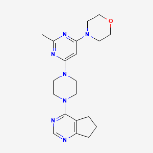 4-[6-(4-{5H,6H,7H-cyclopenta[d]pyrimidin-4-yl}piperazin-1-yl)-2-methylpyrimidin-4-yl]morpholine