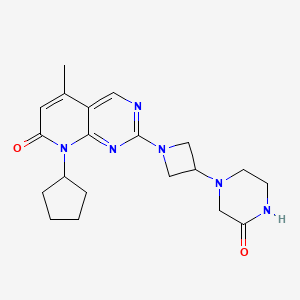 4-(1-{8-cyclopentyl-5-methyl-7-oxo-7H,8H-pyrido[2,3-d]pyrimidin-2-yl}azetidin-3-yl)piperazin-2-one