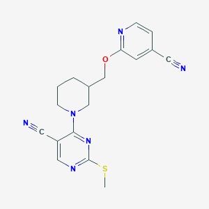 4-(3-{[(4-cyanopyridin-2-yl)oxy]methyl}piperidin-1-yl)-2-(methylsulfanyl)pyrimidine-5-carbonitrile