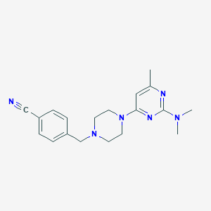 4-({4-[2-(dimethylamino)-6-methylpyrimidin-4-yl]piperazin-1-yl}methyl)benzonitrile