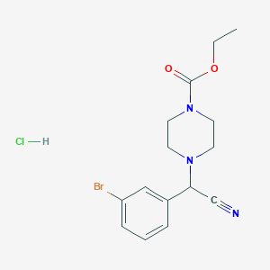 ethyl 4-[(3-bromophenyl)(cyano)methyl]piperazine-1-carboxylate hydrochloride