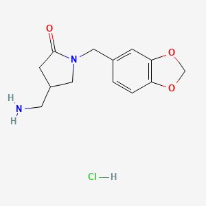 4-(aminomethyl)-1-[(2H-1,3-benzodioxol-5-yl)methyl]pyrrolidin-2-one hydrochloride