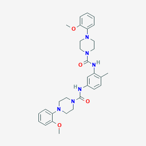 molecular formula C31H38N6O4 B064614 4-(2-甲氧基苯基)-N-[3-[[4-(2-甲氧基苯基)哌嗪-1-羰基]氨基]-4-甲基苯基]哌嗪-1-羧酰胺 CAS No. 190653-33-9