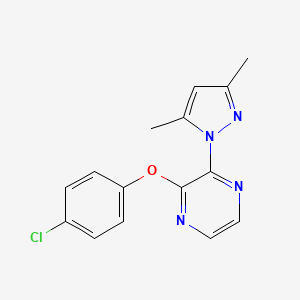 2-(4-chlorophenoxy)-3-(3,5-dimethyl-1H-pyrazol-1-yl)pyrazine
