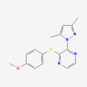 2-(3,5-dimethyl-1H-pyrazol-1-yl)-3-[(4-methoxyphenyl)sulfanyl]pyrazine