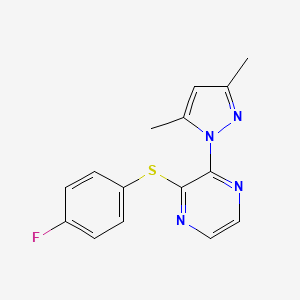 2-(3,5-dimethyl-1H-pyrazol-1-yl)-3-[(4-fluorophenyl)sulfanyl]pyrazine