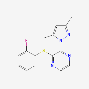 2-(3,5-dimethyl-1H-pyrazol-1-yl)-3-[(2-fluorophenyl)sulfanyl]pyrazine