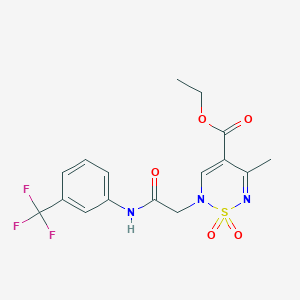 ethyl 5-methyl-1,1-dioxo-2-({[3-(trifluoromethyl)phenyl]carbamoyl}methyl)-2H-1??,2,6-thiadiazine-4-carboxylate