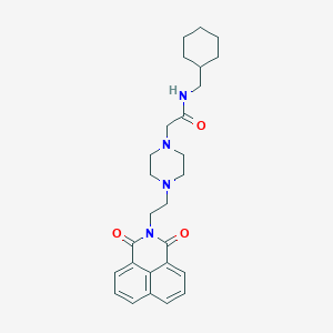 N-(cyclohexylmethyl)-2-[4-(2-{2,4-dioxo-3-azatricyclo[7.3.1.0^{5,13}]trideca-1(13),5,7,9,11-pentaen-3-yl}ethyl)piperazin-1-yl]acetamide