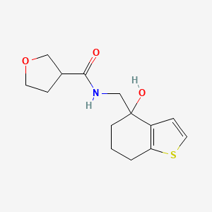 N-[(4-hydroxy-4,5,6,7-tetrahydro-1-benzothiophen-4-yl)methyl]oxolane-3-carboxamide