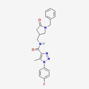 N-[(1-benzyl-5-oxopyrrolidin-3-yl)methyl]-1-(4-fluorophenyl)-5-methyl-1H-1,2,3-triazole-4-carboxamide