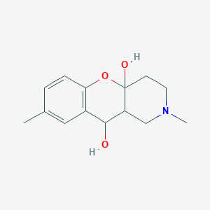 molecular formula C14H19NO3 B6462072 6,12-dimethyl-2-oxa-6-azatricyclo[8.4.0.0^{3,8}]tetradeca-1(14),10,12-triene-3,9-diol CAS No. 2549012-91-9