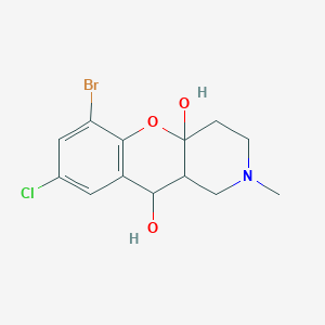 14-bromo-12-chloro-6-methyl-2-oxa-6-azatricyclo[8.4.0.0^{3,8}]tetradeca-1(14),10,12-triene-3,9-diol