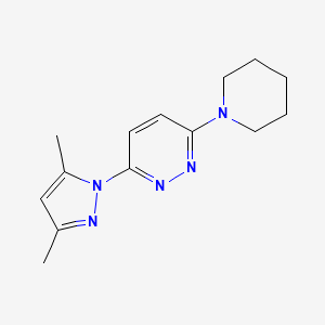 molecular formula C14H19N5 B6462112 3-(3,5-dimethyl-1H-pyrazol-1-yl)-6-(piperidin-1-yl)pyridazine CAS No. 1018999-07-9