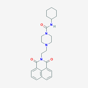 molecular formula C25H30N4O3 B6462120 N-cyclohexyl-4-(2-{2,4-dioxo-3-azatricyclo[7.3.1.0^{5,13}]trideca-1(13),5,7,9,11-pentaen-3-yl}ethyl)piperazine-1-carboxamide CAS No. 2548990-86-7