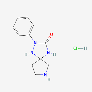 molecular formula C11H15ClN4O B6462123 2-phenyl-1,2,4,7-tetraazaspiro[4.4]nonan-3-one hydrochloride CAS No. 2549027-04-3