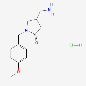 molecular formula C13H19ClN2O2 B6462133 4-(aminomethyl)-1-[(4-methoxyphenyl)methyl]pyrrolidin-2-one hydrochloride CAS No. 2549051-89-8