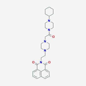 B6462135 3-(2-{4-[2-(4-cyclohexylpiperazin-1-yl)-2-oxoethyl]piperazin-1-yl}ethyl)-3-azatricyclo[7.3.1.0^{5,13}]trideca-1(13),5,7,9,11-pentaene-2,4-dione CAS No. 2549064-77-7