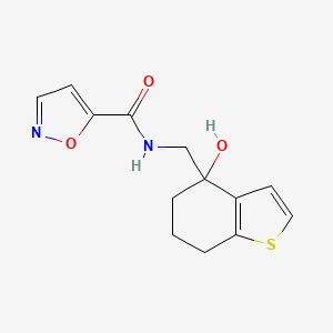 molecular formula C13H14N2O3S B6462153 N-[(4-hydroxy-4,5,6,7-tetrahydro-1-benzothiophen-4-yl)methyl]-1,2-oxazole-5-carboxamide CAS No. 2549044-04-2
