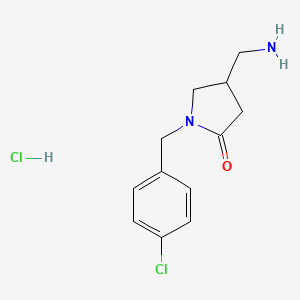 4-(aminomethyl)-1-[(4-chlorophenyl)methyl]pyrrolidin-2-one hydrochloride