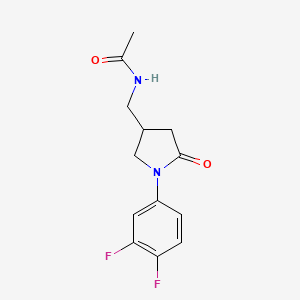 N-{[1-(3,4-difluorophenyl)-5-oxopyrrolidin-3-yl]methyl}acetamide