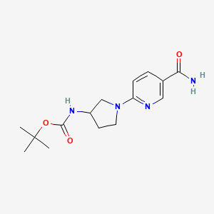 tert-butyl N-[1-(5-carbamoylpyridin-2-yl)pyrrolidin-3-yl]carbamate