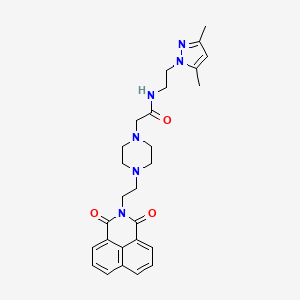 B6462223 N-[2-(3,5-dimethyl-1H-pyrazol-1-yl)ethyl]-2-[4-(2-{2,4-dioxo-3-azatricyclo[7.3.1.0^{5,13}]trideca-1(13),5,7,9,11-pentaen-3-yl}ethyl)piperazin-1-yl]acetamide CAS No. 2549066-27-3