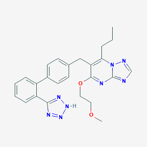 molecular formula C25H26N8O2 B064624 (1,2,4)Triazolo(1,5-a)pyrimidine, 5-(2-methoxyethoxy)-7-propyl-6-((2'-(1H-tetrazol-5-yl)(1,1'-biphenyl)-4-yl)methyl)- CAS No. 168152-95-2