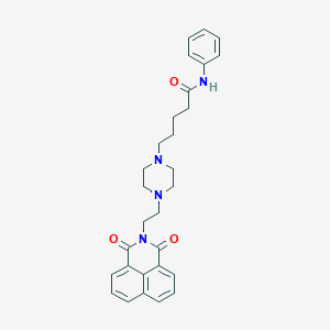 5-[4-(2-{2,4-dioxo-3-azatricyclo[7.3.1.0^{5,13}]trideca-1(13),5,7,9,11-pentaen-3-yl}ethyl)piperazin-1-yl]-N-phenylpentanamide