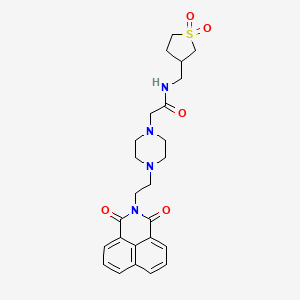 N-[(1,1-dioxo-1lambda6-thiolan-3-yl)methyl]-2-[4-(2-{2,4-dioxo-3-azatricyclo[7.3.1.0^{5,13}]trideca-1(13),5,7,9,11-pentaen-3-yl}ethyl)piperazin-1-yl]acetamide