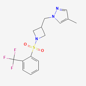 4-methyl-1-({1-[2-(trifluoromethyl)benzenesulfonyl]azetidin-3-yl}methyl)-1H-pyrazole