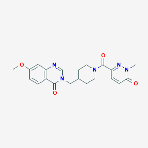7-methoxy-3-{[1-(1-methyl-6-oxo-1,6-dihydropyridazine-3-carbonyl)piperidin-4-yl]methyl}-3,4-dihydroquinazolin-4-one