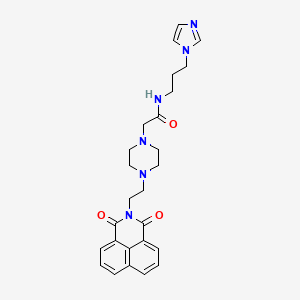 2-[4-(2-{2,4-dioxo-3-azatricyclo[7.3.1.0^{5,13}]trideca-1(13),5,7,9,11-pentaen-3-yl}ethyl)piperazin-1-yl]-N-[3-(1H-imidazol-1-yl)propyl]acetamide